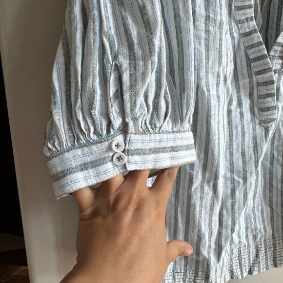 Anthropologie Darcey Popover Swing Top Striped Linen Tunic Boho Peasant XL - Picture 5 of 11